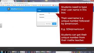 Student login to maths watch