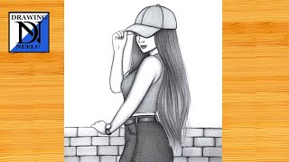 How to Draw Stylish Girl With Cap -Easy Drawing || Pencil Sketch For Beginners || Girl Drawing