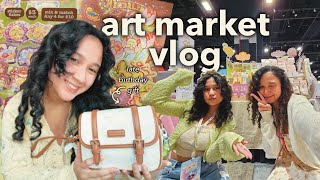 ART MARKET VLOG 🌼🌷 restocking stickers | daisy bag unboxing | 2024 wrapped  ࿔*:
