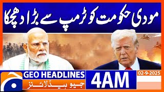 Trump Rejects India’s Zero Tariff Offer | Headlines Geo News 4 AM (2nd September 2025)