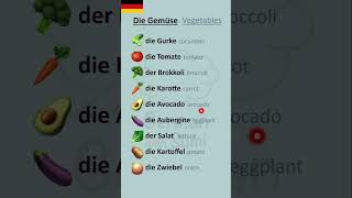 Vegetables in German 🇩🇪 Die Gemüse #german #learngerman #easygerman #germanonline #deutsch #fyp