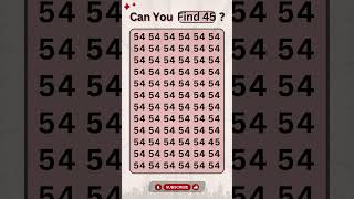 Hidden Numbers Game: '45' in '54' - Brain Power Boost! #PuzzleSolver #CognitiveBoost #mentalworkout