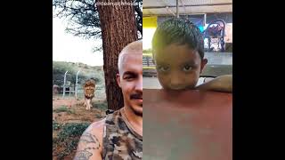 Tha Lion 🦁 attack on Human #trending #funny #short #viralvideo