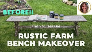 DIY Repurposed home decor, Rustic farm bench.