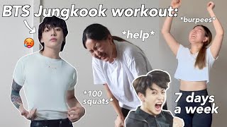 I did BTS JUNGKOOK'S *spicy* workout for a WEEK 🥵💦 help