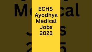 ECHS Ayodhya Recruitment 2025 | Pharmacist & Nursing Assistant Jobs |Eligibility, Salary, Apply Now