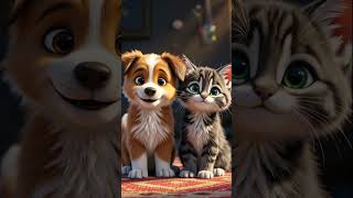 A Puppy with Baby Kitten #BabyFox #CuteAnimals #FruitBaby #Shorts #CinematicAnimals"