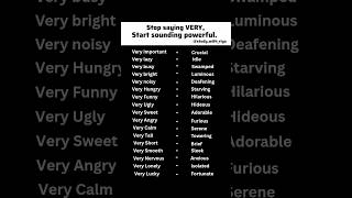 ⬆Stop saying VERY! Learn powerful alternatives that make your English sound smarter and confident.