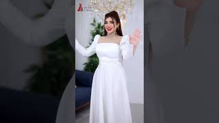 Elegant Matching Mother-Daughter Dress | Stunning White Gown Look! 👗🤍 #shorts