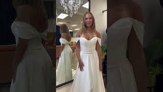 Would you choose this crêpe satin wedding gown? #shorts #bridal #bridaltiktok #weddingdresss #bride￼