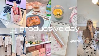 A PRODUCTIVE DAY IN MY LIFE🧖🏻‍♀️💌 running errands,self care,morning to night routine,coffee shop⋆𐙚 ̊