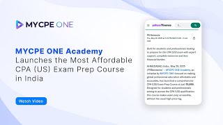 Launching India’s Most Accessible CPA (US) Prep Course | MYCPE ONE ACADEMY | MYCPE ONE