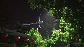Heavy Rain & Thunderstorm Sounds | Black Screen Ambience for Calm, Relaxation, and Study