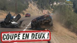 COUPÉ EN DEUX ! | Crashs de voitures de luxe filmés en direct