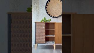 Modern Rustic Cabinet: Apply Stylish Patterns Using Decor Transfers! #diyfurniture #decortransfers
