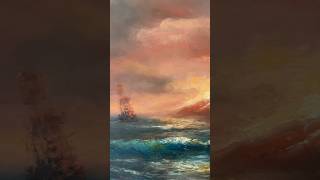 Today is my birthday, so I wanted to share this. Sunset Behind the Sea Cliff | 36x24 oil on canvas