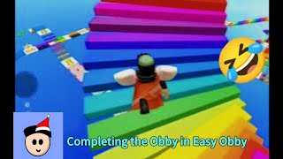 Completing the Obby in Easy Obby