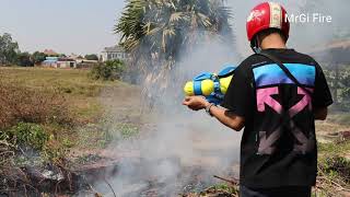 Burning Garbage Fire Behind The House | Rubbish Burning and Put Off By Water Gun