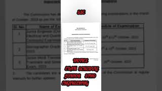 Important Notice: Schedule of Examinations # ssc #steno # je