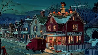 Beautiful Autumn Night in 1940s Hometown Nook 🍂 | Oldies Playing in Another Room