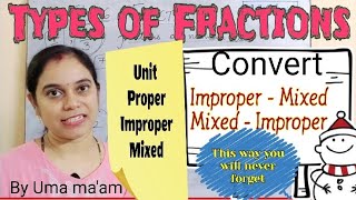 Types of Fractions with real life examples by Uma ma'am #mathsclass6