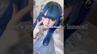 Big Black Circle Lenses for Dolly Jiraikei Makeup!🩵🎀 #量産型 #地雷系 #japanesefashion i