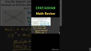 CFAT/ASVAB Math Review  #asvab #asvabmath #cfat#geometry #linearpair #verticalangles #asvabmathhelp