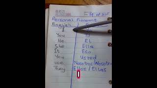 Personal pronouns (English to Spanish)#learning #englishtospanish #learn