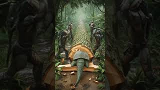 Mother giant turtle and two baby turtles rescued