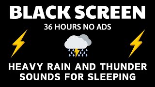 🔴 Heavy Rain and Thunder Sounds for Sleeping - Black Screen | Peaceful Sleep Aid with Rain, Live