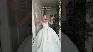 Trying on my wedding dress one last time 🤍 #weddingdress #weddingdressinspo #ballgown