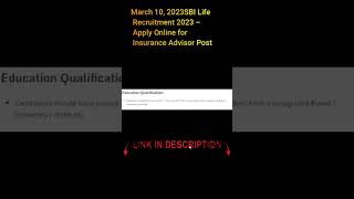 SBI Life Recruitment 2023  #sbi #2023