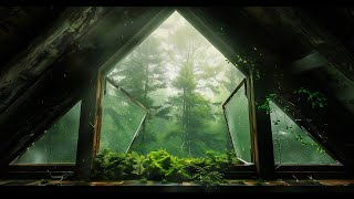 SOFT STORM | Increasing Rain in Forest Wood Shelter | For Sleeping - No Loop