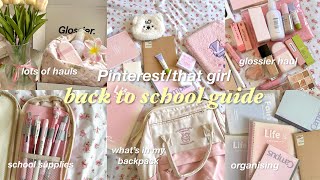 Pinterest school girl prep 🎀🎧| what’s in my backpack, notion setup, school supplies | that girl