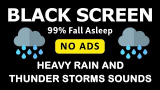 🔴 Best Heavy Rain And Thunder Sound For Relaxation - Black Screen | Deep Sleep Rainstorm Ambience