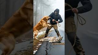 賢い犬がオオヤマネコを救った #ゴールデンレトリバー #救助 #野生動物救助