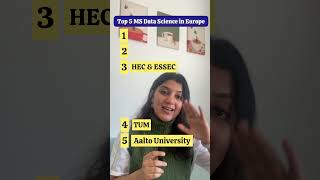 Top 5 MS Data Science in Europe #mastersineurope #masterschool  #datascience