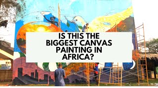 SEE THE BIGGEST CANVAS PAINTING IN AFRICA//THE MAN WHO IS NOT AFRAID OF FIRE