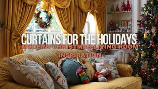 Curtains for the Holidays - Modern Christmas Living Room Inspiration