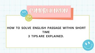 how to solve english passagewithin short time with full marks #englishpassage #englishcomprehension