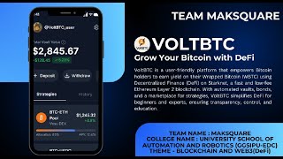 VoltBTC by MAKSQUARE ⚡ | Grow Your Bitcoin with Modular DeFi on Starknet | Demo Video