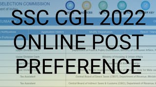 HOW TO FILL POST PREFERENCE FOR CGL 2022