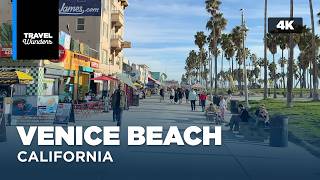 Santa Monica Pier to Venice Beach California | 4K ASMR Walking Tour