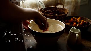 Slow life in the French countryside, rainy day, plums season, cosy baking, French Clafoutis 🌧️🍒