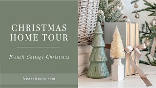 French Cottage Farmhouse Christmas Home Tour, Cottage Christmas Decor, Blue Christmas