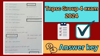 Tnpsc group4 answer key 2024 | #tnpsc #group4