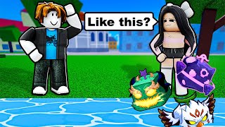 Teaching My GIRLFRIEND How to Play Blox Fruits..