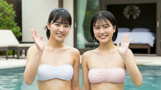 【AIグラビア】ビキニ姿の美しい日本人女性2人②
