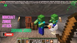 how to create house in minicraft zombies are attack😱/Survival series/#minecraft #zombiesurvival
