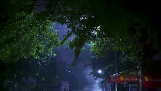 Heavy Rain & Thunderstorm Sounds | Black Screen Noise for Calm Focus and Relaxation